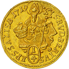 Coin, AUSTRIAN STATES, SALZBURG, Franz Anton, 1/4 Ducat, 1719, AU(55-58), Gold