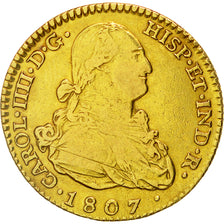 Moneta, Spagna, Charles IV, 2 Escudos, 1807, Madrid, BB, Oro, KM:435.1