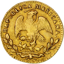 Moneda, México, 1/2 Escudo, 1857, Mexico City, MBC, Oro, KM:378.5
