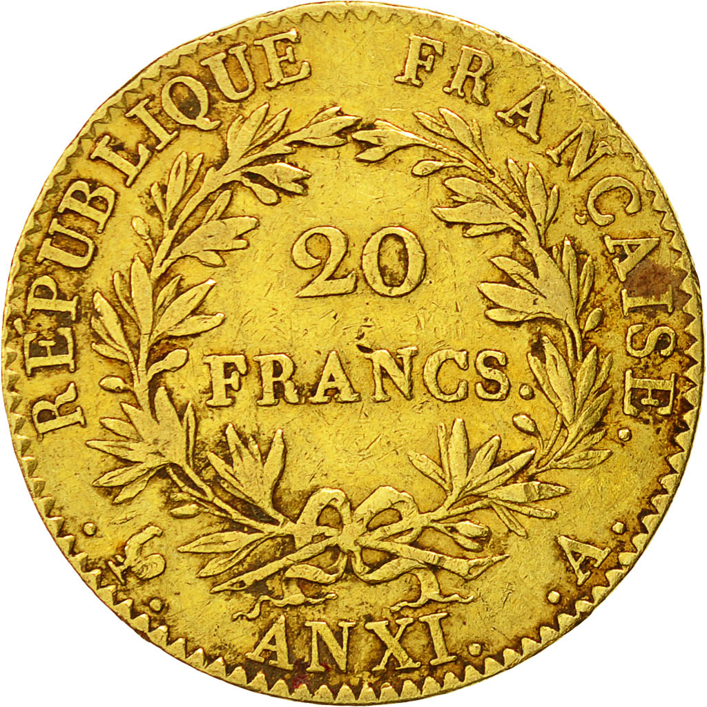 Moneta, Francia, Napoléon I, 20 Francs, An XI, Paris, BB, Oro, KM:651