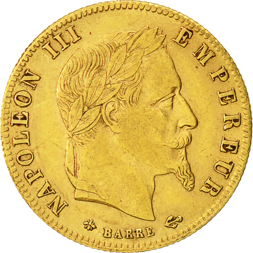 Coin, France, Napoleon III, Napoléon III, 5 Francs, 1866, Paris, AU(50-53)
