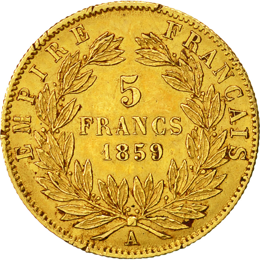 Coin, France, Napoleon III, Napoléon III, 5 Francs, 1859, Paris, EF(40-45)
