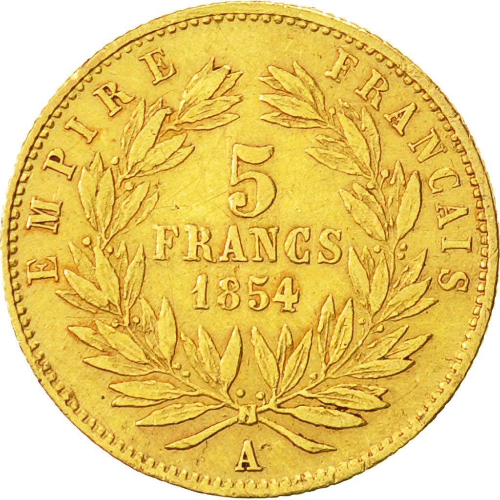 Munten, Frankrijk, Napoleon III, Napoléon III, 5 Francs, 1854, Paris, ZF, Goud