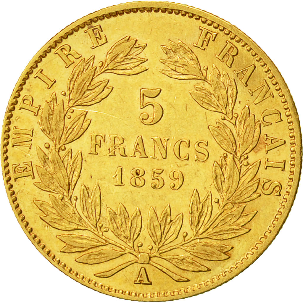 Coin, France, Napoleon III, Napoléon III, 5 Francs, 1859, Paris, EF(40-45)