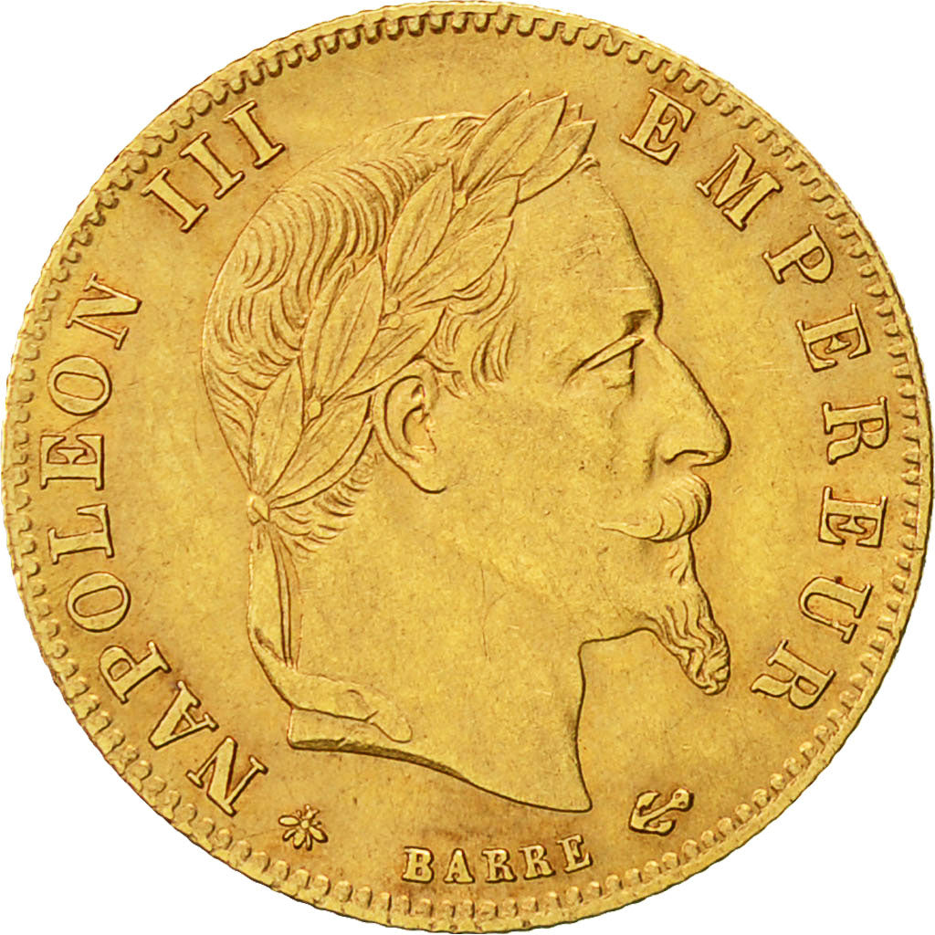 Munten, Frankrijk, Napoleon III, Napoléon III, 5 Francs, 1864, Paris, PR, Goud