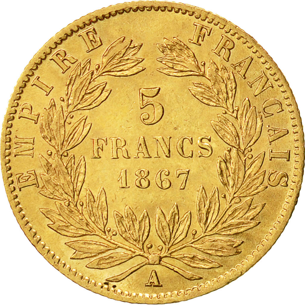Monnaie, France, Napoleon III, Napoléon III, 5 Francs, 1867, Paris, TTB, Or