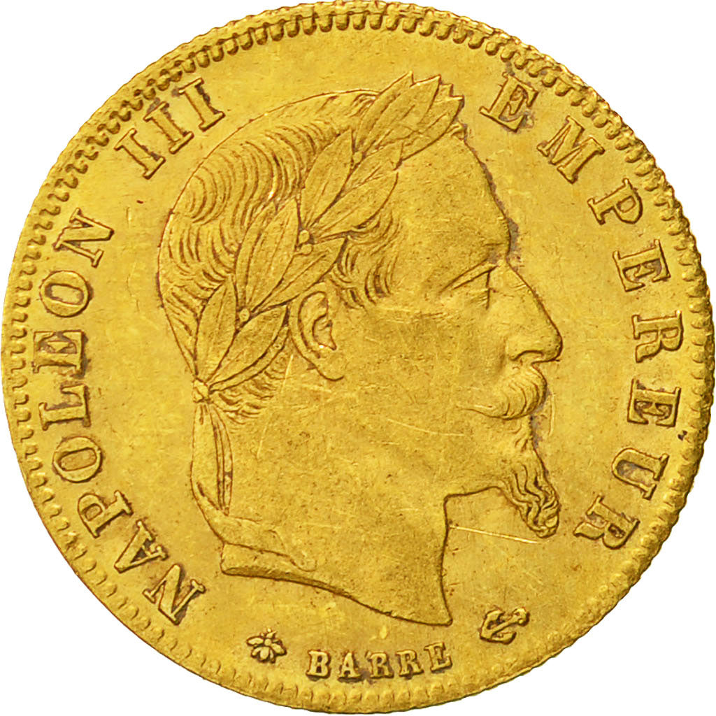 Coin, France, Napoleon III, Napoléon III, 5 Francs, 1867, Paris, AU(50-53)