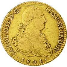 Münze, Spanien, Charles IV, 2 Escudos, 1801, Madrid, S+, Gold, KM:435.1