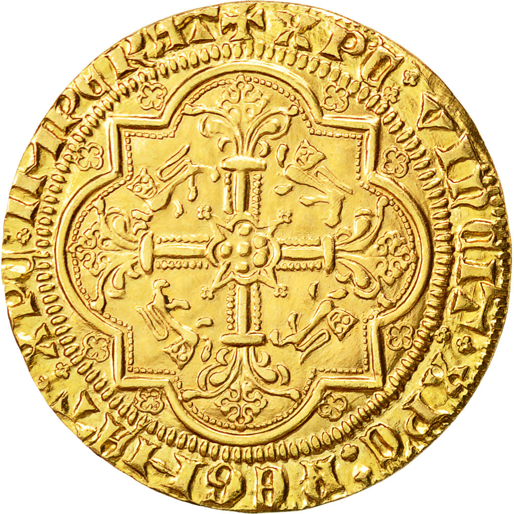 Coin, France, Léopard d'or, Paris, MS(65-70), Gold, Boudeau:482