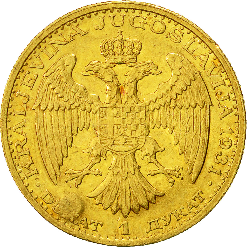 Coin, Yugoslavia, Alexander I, Dukat, 1931, MS(60-62), Gold, KM:12.1