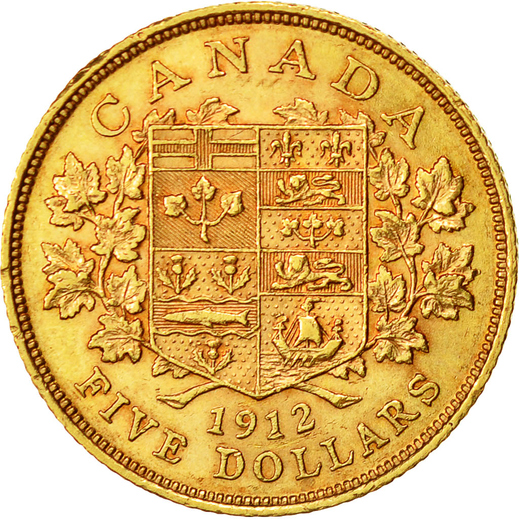 Monnaie, Canada, George V, 5 Dollars, 1912, Royal Canadian Mint, Ottawa, SUP