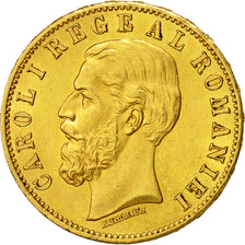 Moneda, Rumanía, Carol I, 20 Lei, 1883, Bucarest, SC+, Oro, KM:20