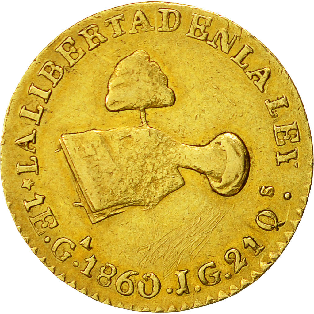 Monnaie, Mexique, Escudo, 1860, Guadalajara, TTB, Or, KM:379.2