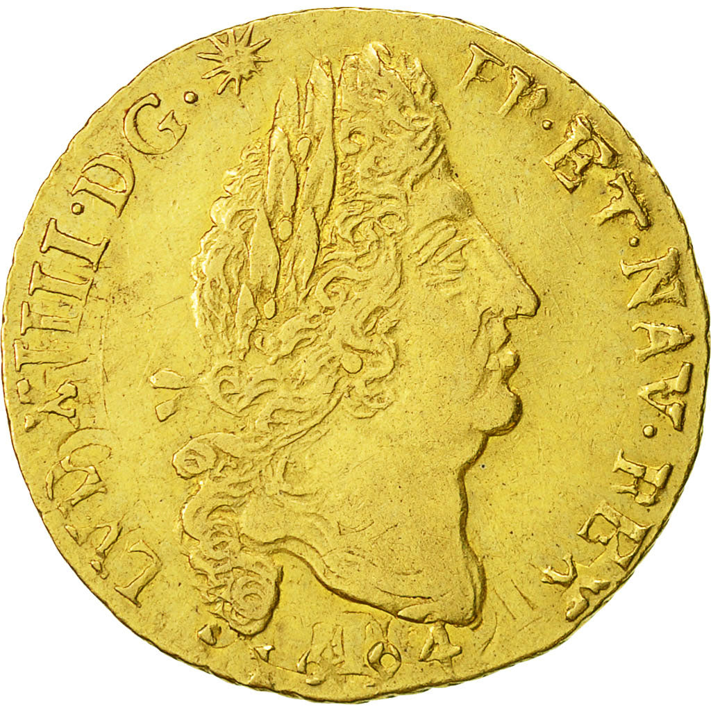 Coin, France, Louis XIV, Louis d'or aux 4 L, Louis d'Or, 1694, Aix, EF(40-45)