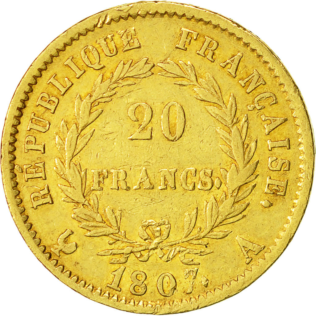 Münze, Frankreich, Napoléon I, 20 Francs, 1807, Paris, SS, Gold, KM:687.1