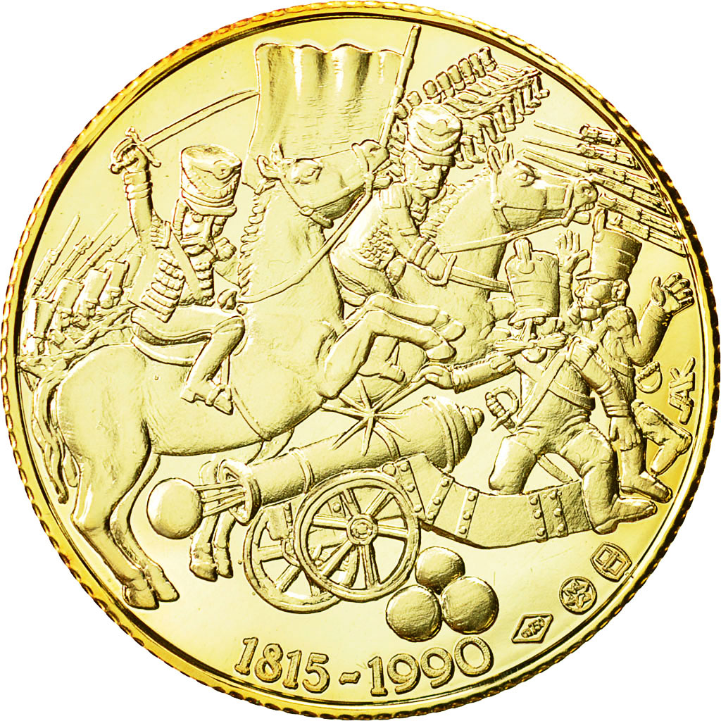 Belgium, Medal, Bataille de Waterloo, 1990, MS(65-70), Gold