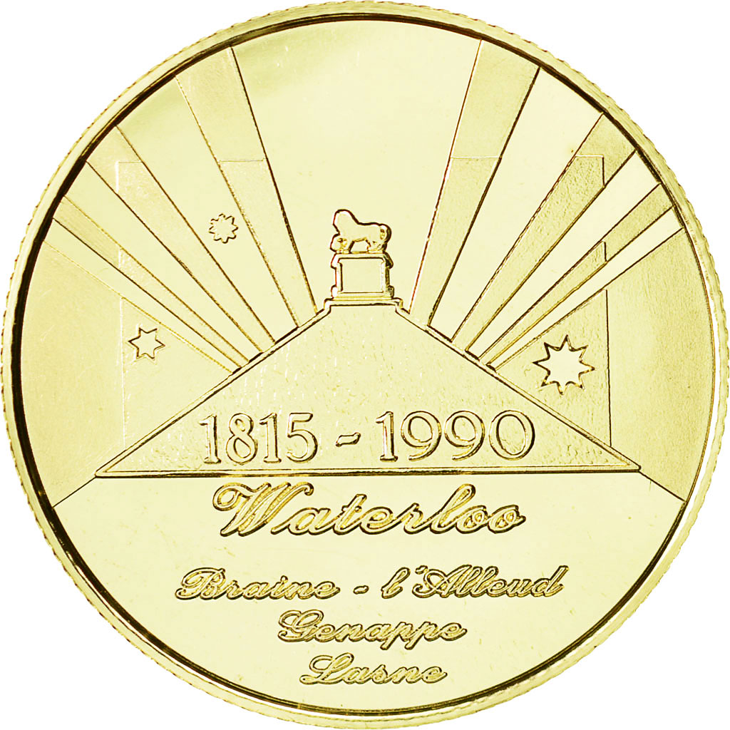 Belgium, Medal, Bataille de Waterloo, 1990, MS(65-70), Gold