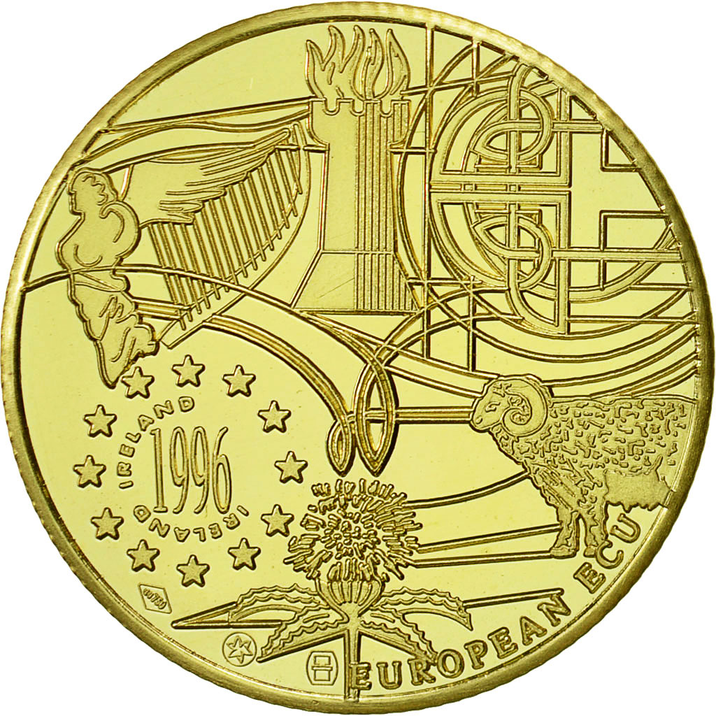 Ireland, Medal, Ecu Europa, 1996, MS(65-70), Gold