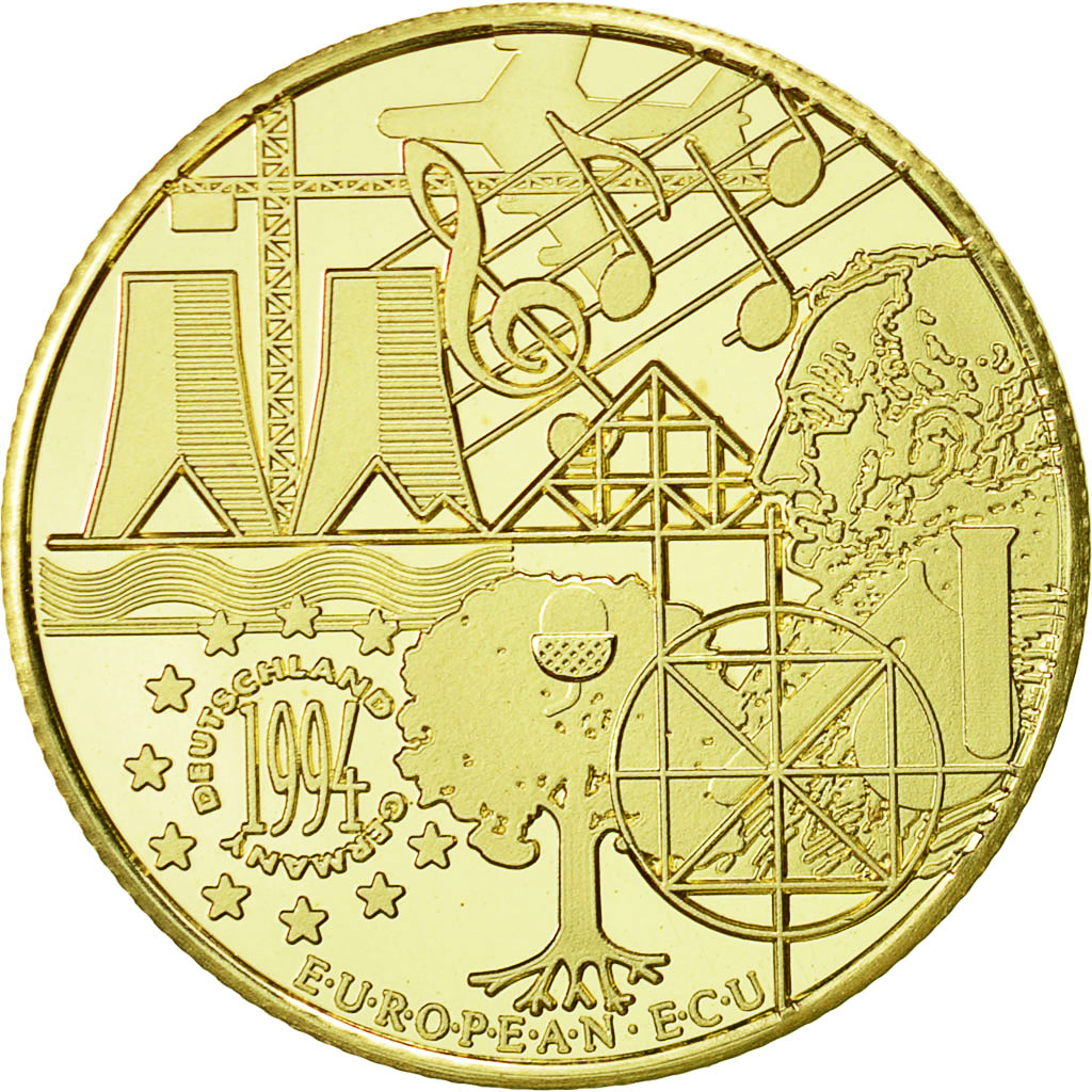 Germania, Medal, Ecu Europa, 1994, FDC, Oro
