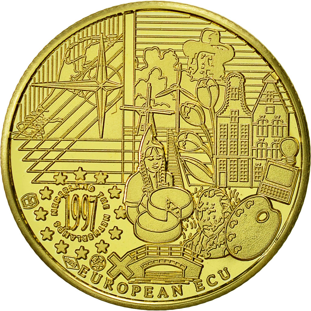 Netherlands, Medal, Ecu Europa, 1997, MS(65-70), Gold