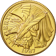 Moneta, Stati Uniti, $5, Half Eagle, 1987, U.S. Mint, West Point, FDC, Oro