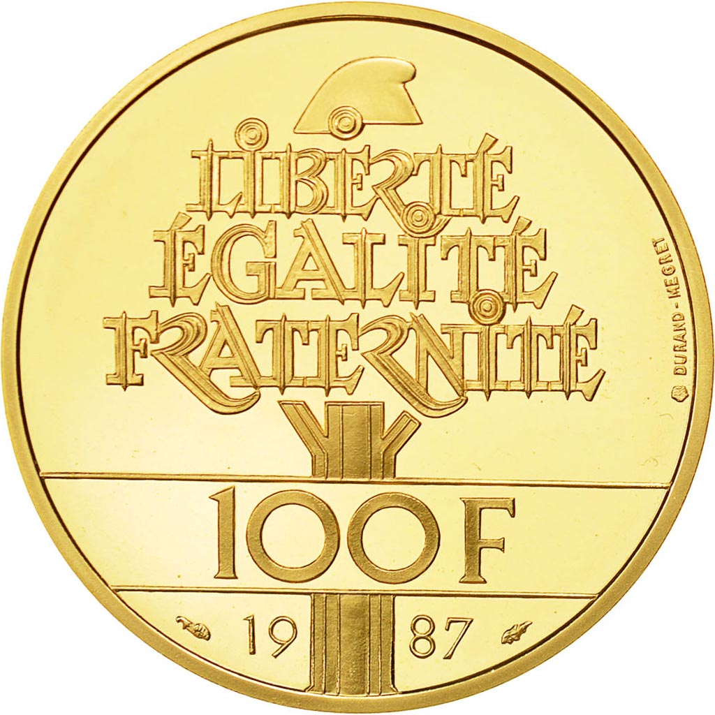 Coin, France, La Fayette, 100 Francs, 1987, MS(65-70), Gold, KM:962b