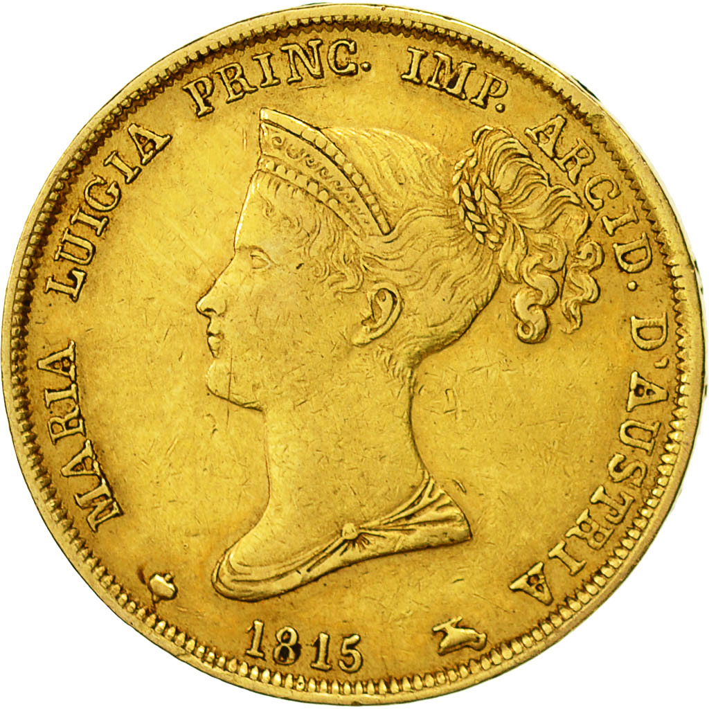 Coin, ITALIAN STATES, PARMA, Maria Luigia, 40 Lire, 1815, Parma, EF(40-45)