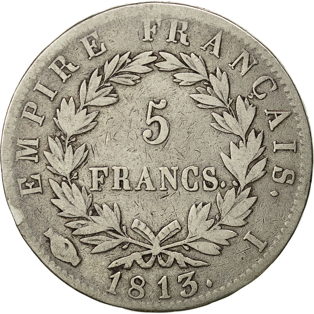 Coin, France, Napoléon I, 5 Francs, 1813, Limoges, VF(20-25), Silver, KM:694.7