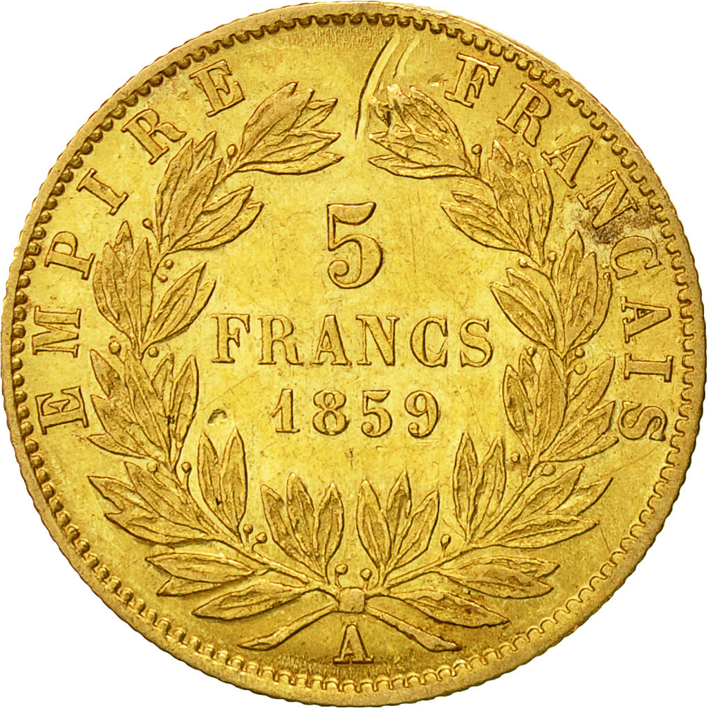 Münze, Frankreich, Napoleon III, Napoléon III, 5 Francs, 1859, Paris, S, Gold