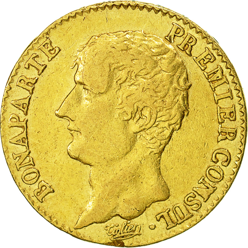 Moneda, Francia, Napoléon I, 20 Francs, An 12 (1804), Paris, MBC, Oro, KM:651