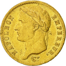 France, Napoléon I, 20 Francs, 1808, Paris, AU(50-53), Gold, KM:687.1