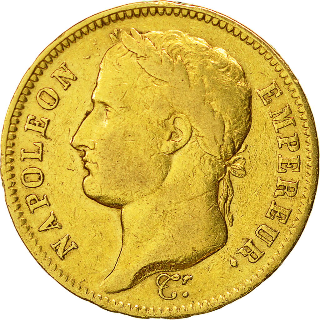 Coin, France, Napoléon I, 40 Francs, 1811, Paris, VF(30-35), Gold, KM:696.1