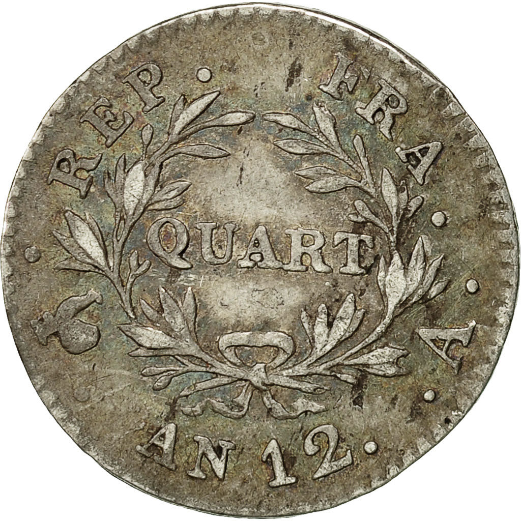Moneta, Francja, Napoléon I, 1/4 Franc, An 12 (1804), Paris, EF(40-45), Srebro