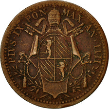 Moneta, STATI ITALIANI, PAPAL STATES, Pius IX, Mezzo (1/2) Baiocco, 1849, Roma