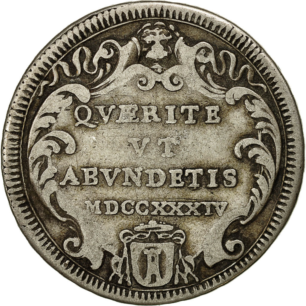 Coin, ITALIAN STATES, PAPAL STATES, Clement XII, Testone, 30 Baiocchi, 1734