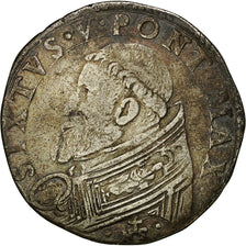 Coin, Vatican, Sisto V, Testone, Roma, VF(30-35), Silver