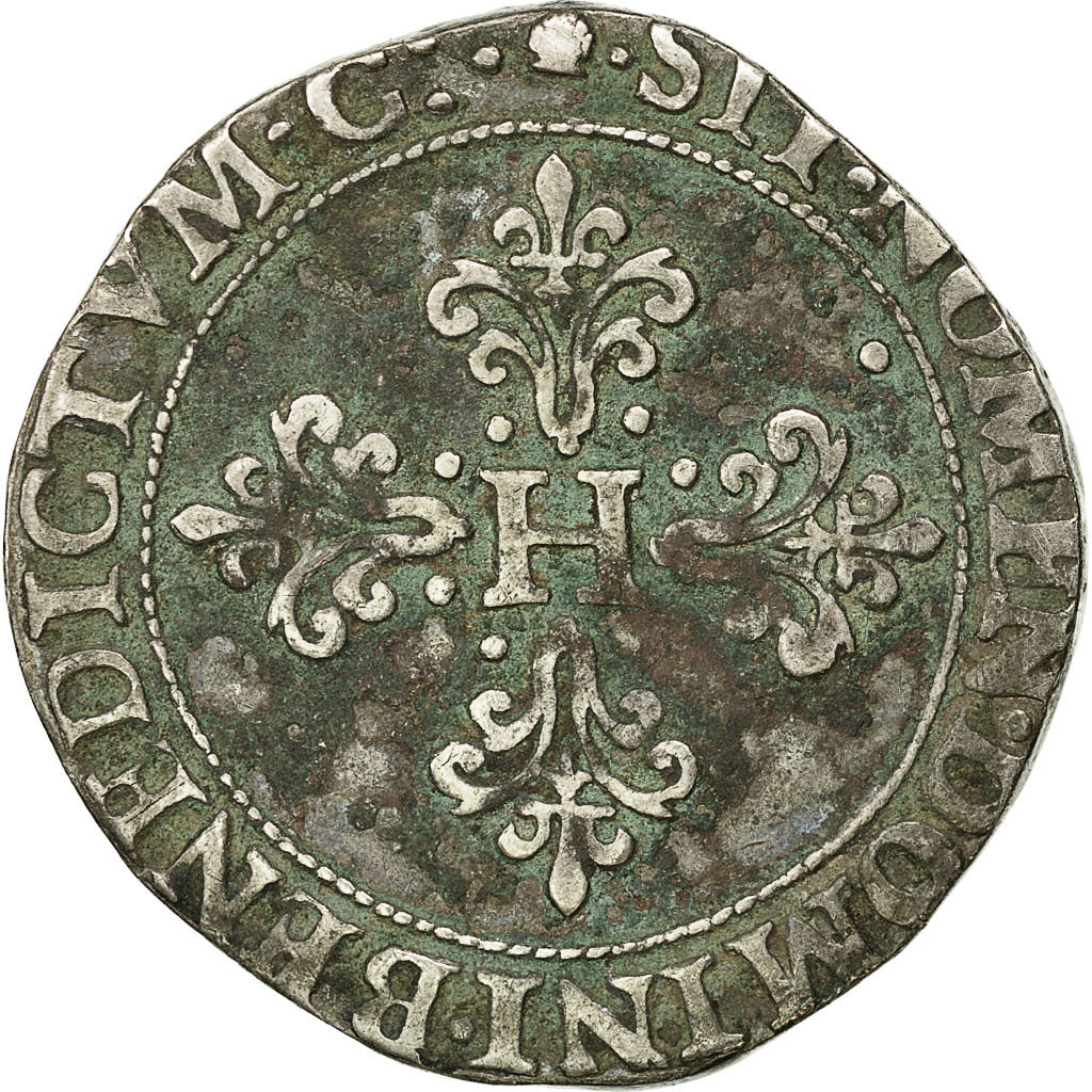Coin, France, Henri III, Franc au Col Fraisé, 1583, Toulouse, VF(30-35)