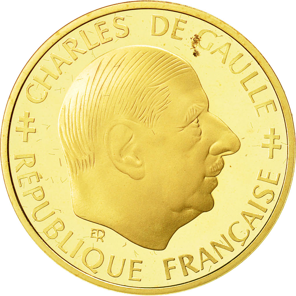 Coin, France, Charles de Gaulle, Franc, 1988, Paris, MS(63), Gold, KM:979