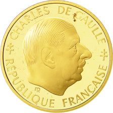 Coin, France, Charles de Gaulle, Franc, 1988, Paris, MS(63), Gold, KM:979