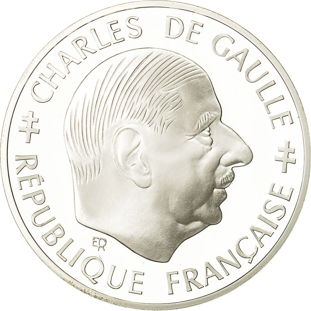 Münze, Frankreich, Charles de Gaulle, Franc, 1988, Paris, STGL, Silber, KM:978