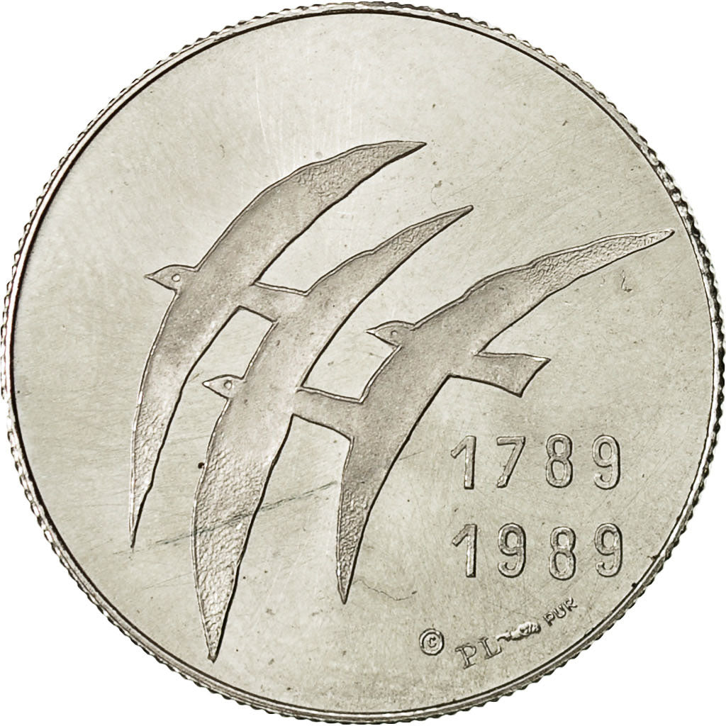 Frankreich, Medal, Serment du Jeu de Paume, 1989, STGL, Platin
