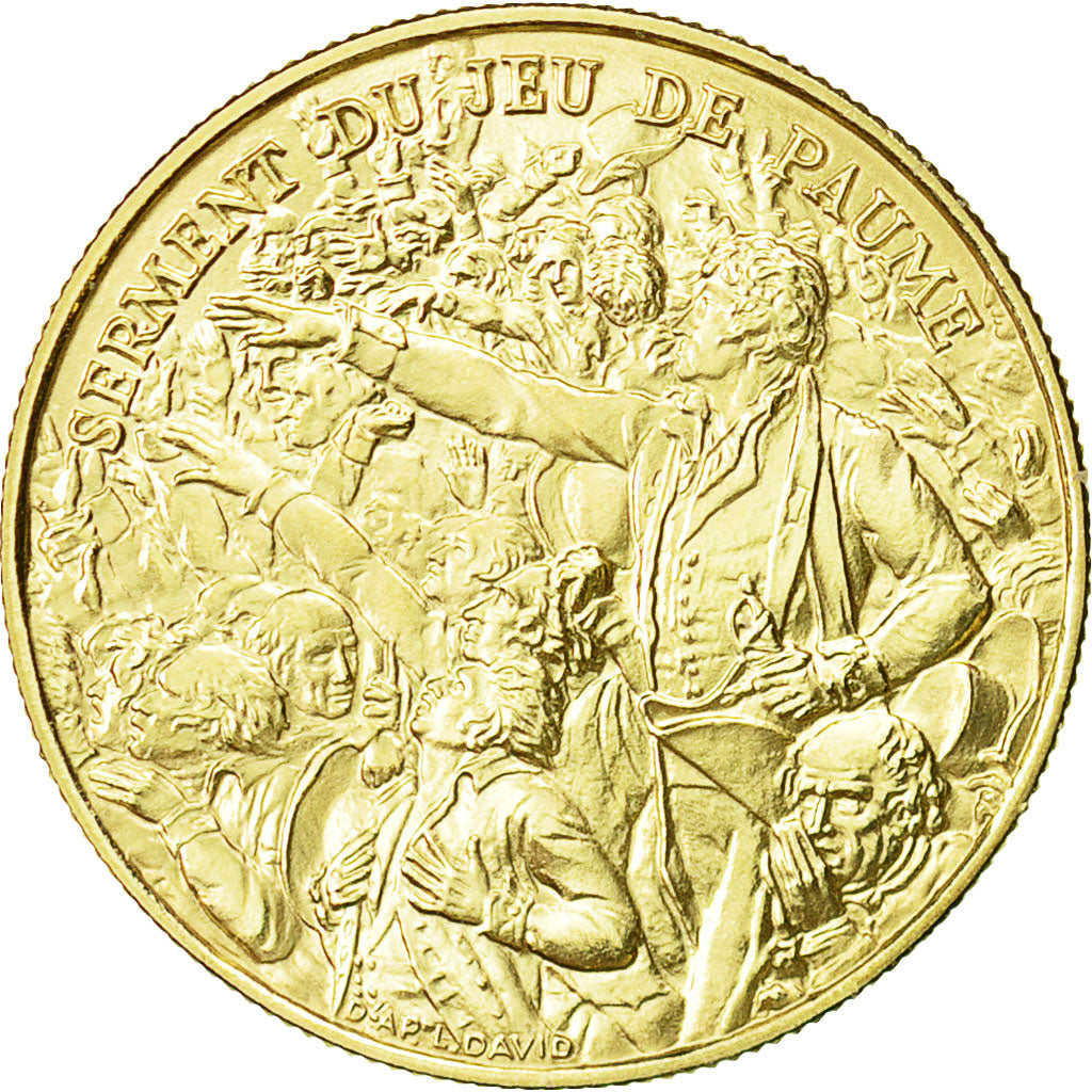 Frankreich, Medal, Serment du Jeu de Paume, 1989, STGL, Gold