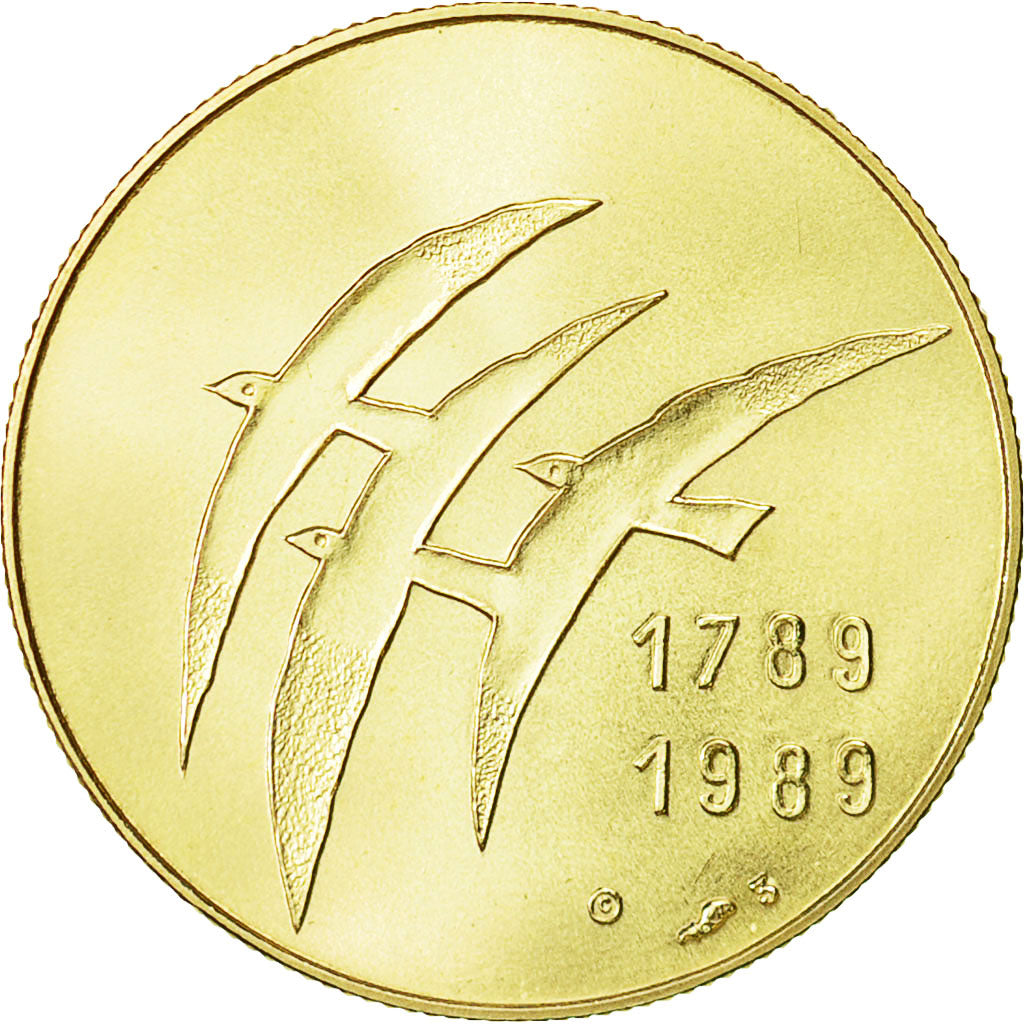 Frankreich, Medal, Serment du Jeu de Paume, 1989, STGL, Gold