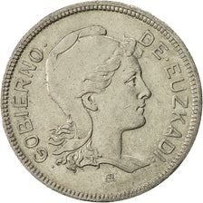 Coin, SPAIN CIVIL WAR, EUZKADI, 2 Pesetas, 1937, Brussels, AU(55-58), Nickel