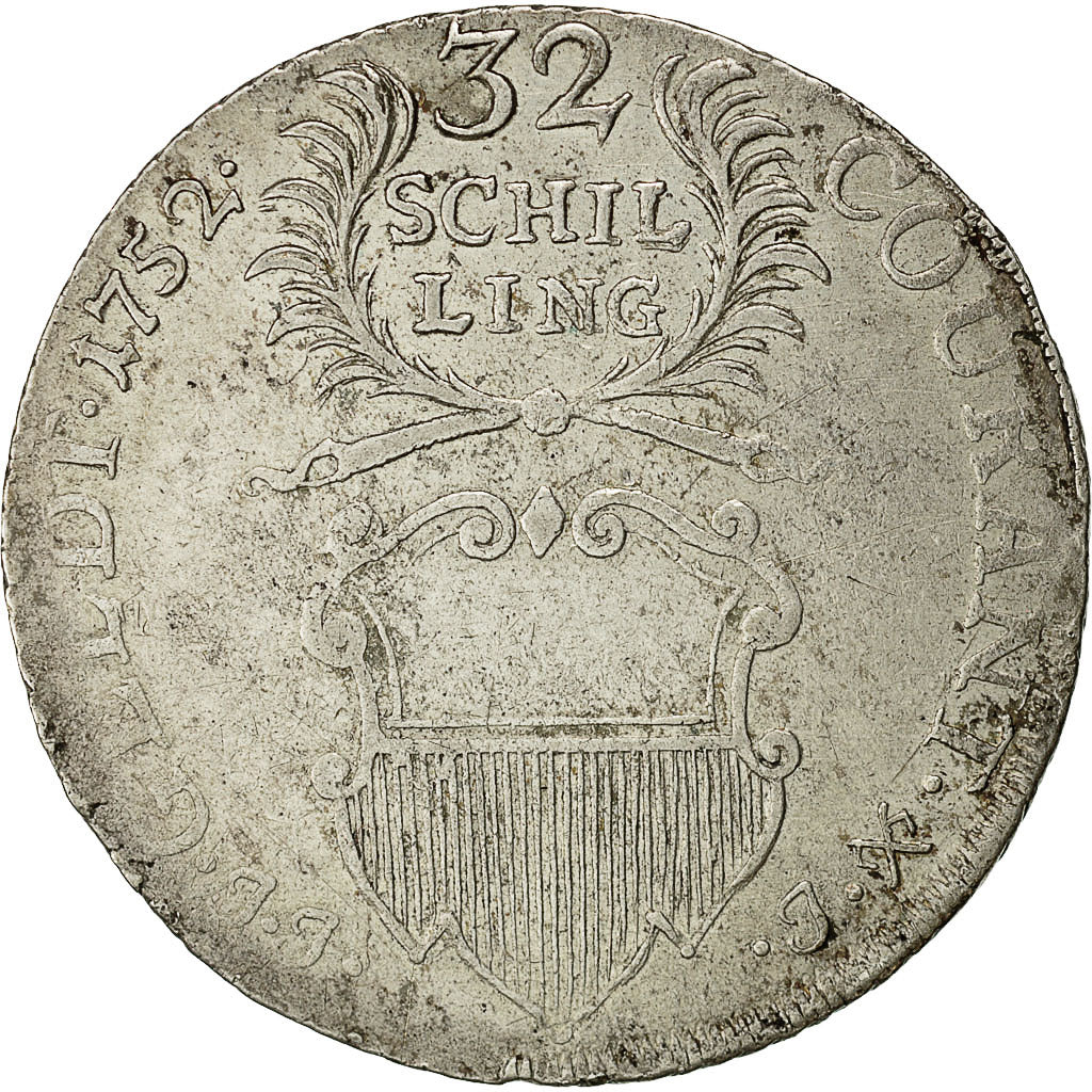 Coin, German States, LUBECK, 32 Schilling, Gulden, 1752, VF(20-25), Silver