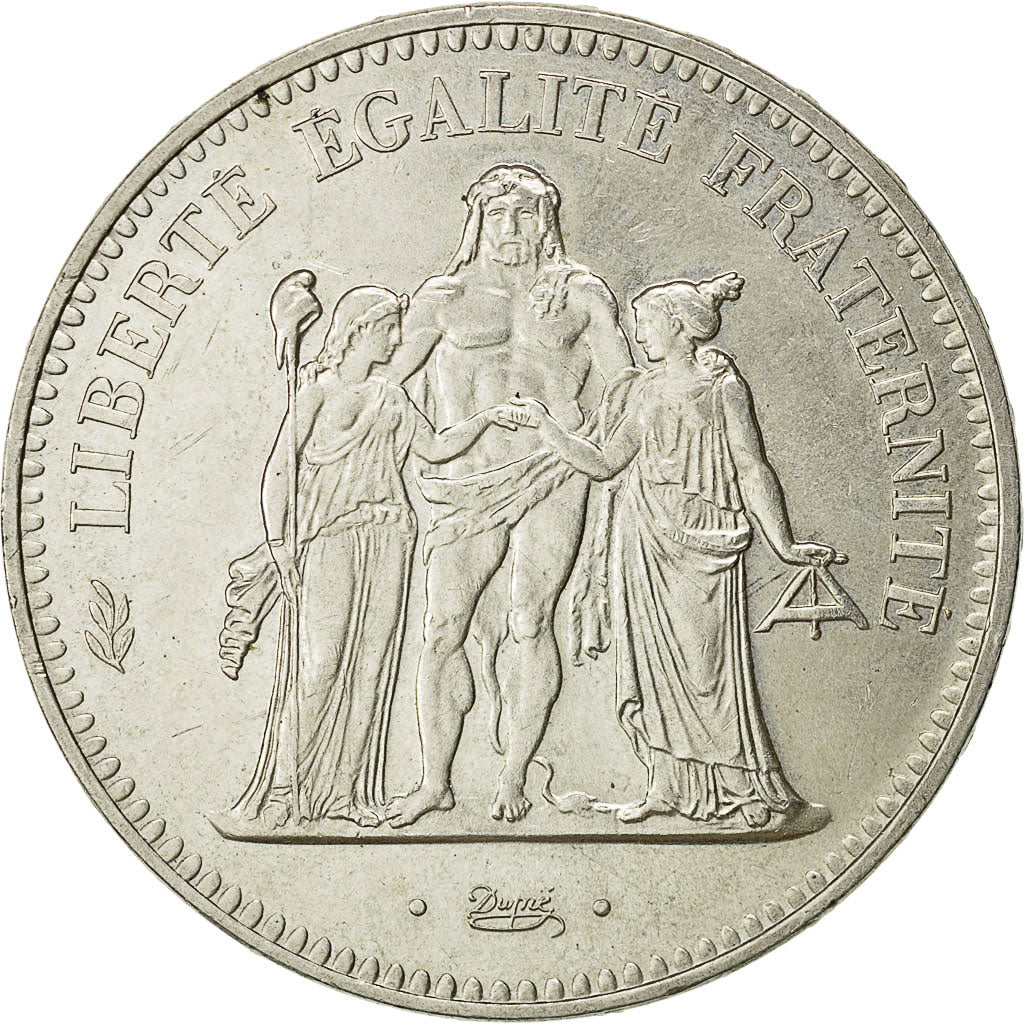 Münze, Frankreich, Hercule, 50 Francs, 1974, VZ, Silber, KM:941.2, Gadoury:882a