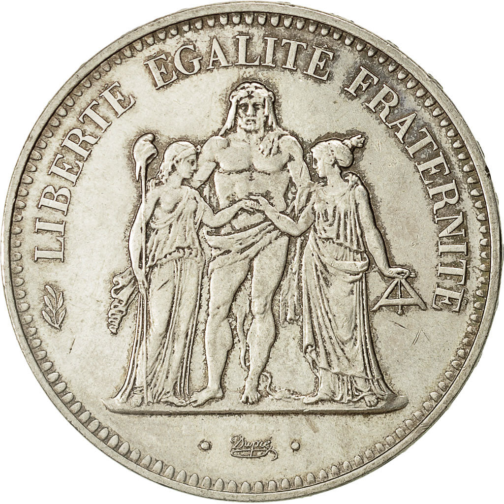 Münze, Frankreich, Hercule, 50 Francs, 1974, VZ, Silber, KM:941.2, Gadoury:882a