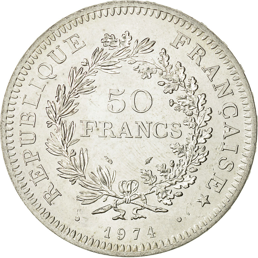 Coin, France, Hercule, 50 Francs, 1974, AU(55-58), Silver, KM:941.2