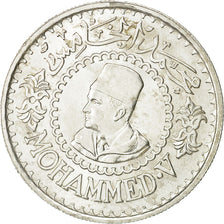 Coin, Morocco, Mohammed V, 500 Francs, 1956, Paris, AU(50-53), Silver, KM:54