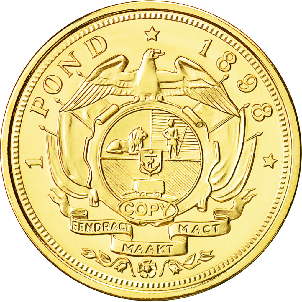 Afrique du Sud, Medal, Reproduction Pond 1898, FDC, Or